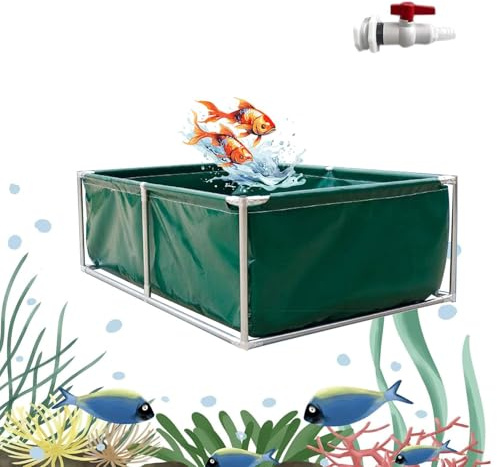 Canvas fiskdamm | Flerfärgad flera storlekar for koi-odling och jordbruksbevattning(Green,2*2*0.6m)