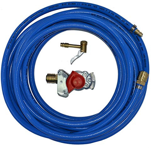 Unbekannt Kupplungskopf rot mit Druckluftschlauch 10m/ 20m oder 30m Werkstattanschluss LKW (Schlauch 30m)