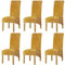 LANSHENG Stretchy XL Stuhlbezüge für Esszimmerstühle, Stretch Spandex mit Gummiband Stuhlbezug,Velvet Large Dining Chair Schonbezüge für Restaurant Hotel Party Bankett (Senf,6er Set (Groß))