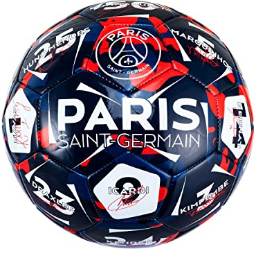 PSG Ballon de Football Signatures des Joueurs - Collection Officielle Paris Saint Germain - Taille 5