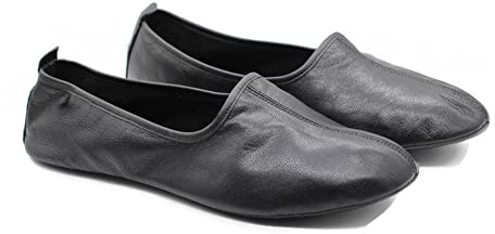 Akdam Women's Indoor Leather Slippers Black Traditional Babouche House Shoes Moccasin (us_footwear_size_system, adult, women, numeric, medium, numeric_7_point_5)