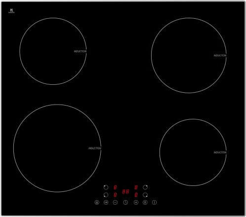 PKM IN 4 B3 G Induktions-Glaskeramikkochfeld | 4-fach Booster | Touch Control | Timer | Stop & Go Funktion | Edelstahlrahmen | Abschaltautomatik