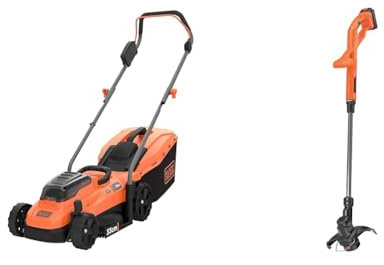 BLACK+DECKER Tondeuse - 18V - 33 cm - Jardin Jusqu'à 350 m² - Fonction Mulching & STC1840EPC-QW Coupe-Bordures sans Fil - 1 Batterie, 18V - A6485-XJ Lot Reflex 3 bobines