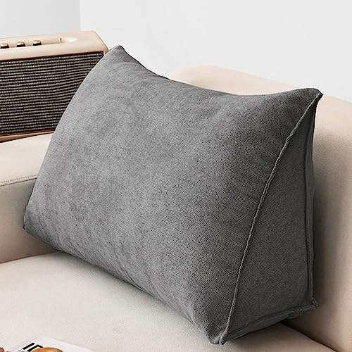 NENIUX - Cuscino a forma di cuneo grande per lettura, cuscino per testiera triangolare, cuscino di supporto lombare/dorsale con copertura sfoderabile per letto diurno, divano, tatami, casa, 51,5