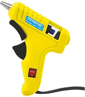 Mitama Pistola per colla a caldo scuola, artigianato, arte - Gialla, Potenza 20 W + 2 colle stick incluse