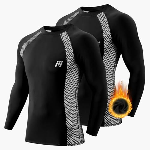 MEETWEE Termounderkläder för män, överdelar, termotröja, långärmad kompressionströja, funktionell skjorta, andas, termoundertröja, män, sportskjorta för löpning, fitness, gym