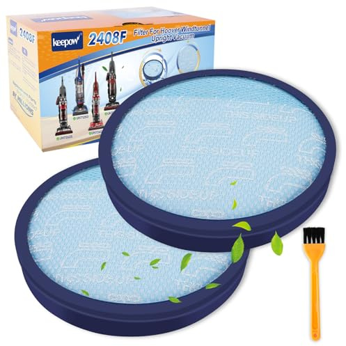 KEEPOW 304087001 Vacuum Filters for Hoover Windtunnel Vacuum UH71250, UH71255, UH72600, UH71230, UH70825, UH72630, UH72625, UH70832, UH70820, UH70830, UH70800, HEPA Washable And Reusable, 2 Pack