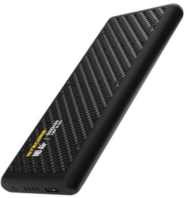 Nitecore Powerbank NB Air – 5 000 mAh USB-C externt batteri, IPX7 vattentät, 89 g lätt, snabbladdning, bärbar, svart
