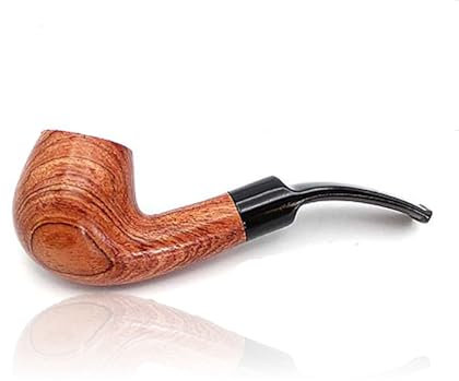 Pipe À Tabac en Bois De Poirier Sculpté À La Main, Pipe À Fumer Légère Et Portable- Tube Courbé- Amovible pour Le Nettoyage pour Grand-père, Mari, Ami, Collectionneur(B)