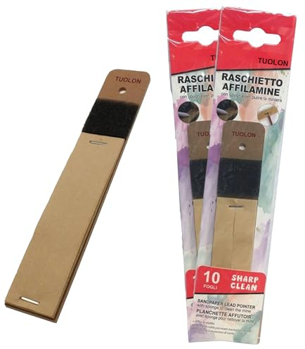 TUOLON 2 st skrapor fin slippapper slipskiva för minor pennor kritor kolkritor kompasser temperera pennor papper glas skrapa blad pennvässare glas pennvässare