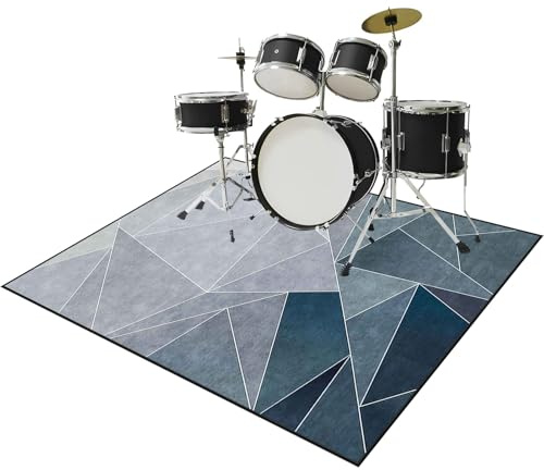 Tapis pour Batterie et Percussions - Tapis Batterie Acoustique Insonorisant - Antidérapant Tapis pour Batterie Electronique Grosse Caisse Instruments de Musique - Tapis de Tambour 140 x 120 cm