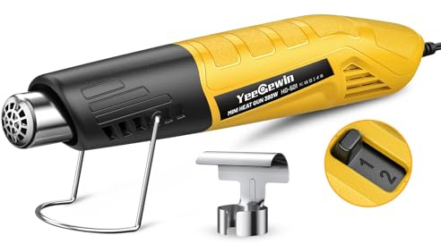 Yeegewin Mini varmluftspistol, 2 temperaturinställningar, 249 ℃ till 455 ℃, snabb uppvärmning med överbelastningsskydd, termisk sensor för kreativ fritid och infällbar film (Y)