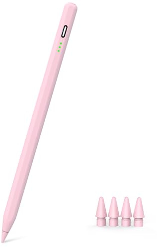 Penna rosa per iPad 2018-2026, rifiuto palmo, inclinazione, ricarica rapida