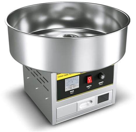 Máquina de algodón de azúcar, máquina comercial totalmente automática eléctrica for producir algodón de azúcar pequeño con dibujos de colores.