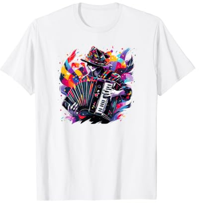 Accordéoniste Accordéon-Musicien-Instrument Accordéon T-Shirt Graphique avec Valeur, Homme, Blanc, S