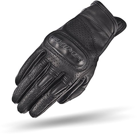 SHIMA CALIBER LADY, Damen Retro Vintage Custom Sommer Leder Motorradhandschuhe, Schwarz , Größe XS
