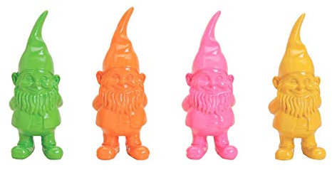 Geschenkestadl 4 Stück Bunte Gartenzwerg Figuren je ca. 10 cm x 4 cm Gartenzwerge