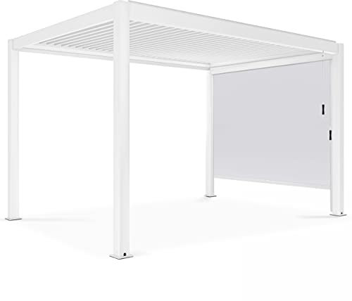 Oviala Pergola bioclimatica 3 x 4 m autoportante con 1 persiane 2,66 x 2,34 m Bianco