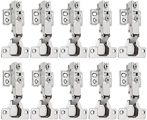 OMJMYY 10 Piezas Bisagras de Puerta de Cocina,110° Bisagras de Muebles,Bisagras de Armario de Cocina,Bisagra con Amortiguador Cierre Automático,Para Muebles de Madera, Cocina, Armario, Puertas