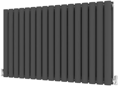Radbliss Oval Column Horizontal Radiator 600x1003mm Anthracite Double Central Heating Designer RAD