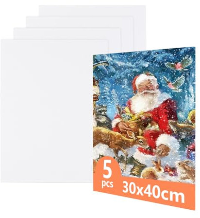 5 Stück Leinwand 30x40cm Keilrahmen mit Baumwolle Weiße Leinwand zum Bemalen Künstler Leinwände zum Malen Leinwände für Öl- und Acrylfarben