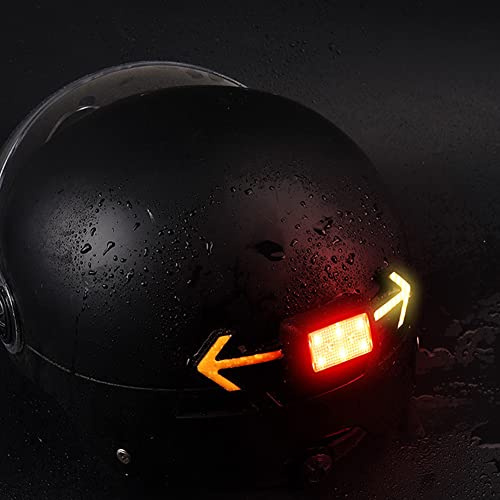 WASAGA Luces de Casco de Giro de Bicicleta con Control Remoto Inalámbrico Señal de Giro para Ciclismo y Luz Estroboscópica de Advertencia de Seguridad Trasera de Modo de 6 Luces (Rojo)