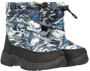 Mountain Warehouse Caribou Toddler Unisex Snow Boots - Snow Proof, Padded Insulation, Drawcord, Deep lugs - Best for Winter Skiing, Sports, Walking & Outdoors Monochrome (Printed) Toddler Shoe Size 7