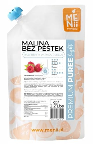 Purea di Lampone senza Semi 1 kg – Premium Frutta 100% Naturale – Purea per Dolci, Torte, Gelato, Cocktail e Smoothie – Senza Conservanti – Ideale per Pasticceria & Dessert
