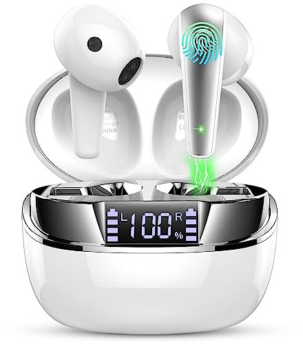 Bluetooth Kopfhörer Sport, Kopfhörer Kabellos Bluetooth 4 ENC HD Mic mit LED-Anzeige, 48 Std In Ear Kopfhörer Bluetooth 5.3 Stereo mit LED-Anzeige, Lärmreduzierung, IP7 Wasserdicht Ohrhörer für Sport