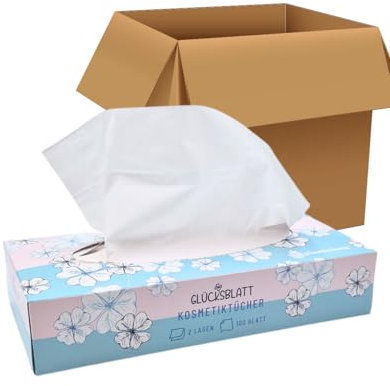 Glücksblatt Kosmetiktücher, 2-lagig, 4000 Tücher, 40x 100 Blatt., weich & sanft, für alle gängigen Spendersysteme geeignet