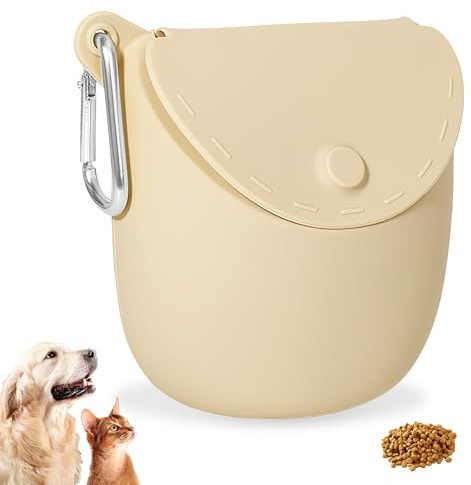 Zssxysm Sac Friandise pour Chien, Pochette en Silicone de Dressage pour Animaux, Portable Sac D'entraînement Chat Treat avec Fermeture Magnétique Clicker et Attache à la Taille