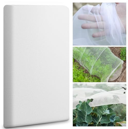 AOOWU Garden Insect Netting Fine Mesh, 3x4m Vegetable Protection Net for Fruits, Flowers, Crops, Anti Bird Butterfly Netting, Raised Bed Barrier, Tunnel Fine Mesh for Greenhouse Row Covers
