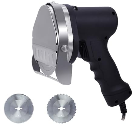 Tasofac Elektrischer Kebab-Schneider, 80W elektrisches Kebab-Fleischmesser 304 Edelstahl tragbar, mit zwei Klingen (Scheibe + Zahnrad); 2800-3000 U/min, Klingenschutz, einstellbare Dicke 0-8mm