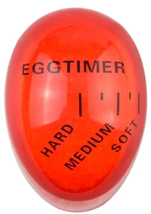 CABLEPELADO - Temporizador de Huevos Cocidos Rojo | Indicador de Cocción Visual para Huevo Suave, Medio y Duro | Medidor de Temperatura | Egg Timer