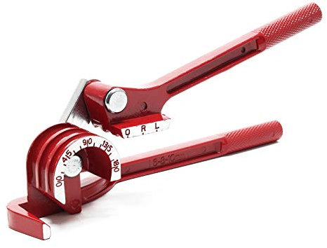 Wiltec 3-in-1 Rohrbiegezange für Winkel bis 180°, Biegezange Rohrbieger mit dreifach Matrize 6 mm, 8 mm und 10 mm, Rohrbiegegerät Handbiegegerät Handrohrbieger