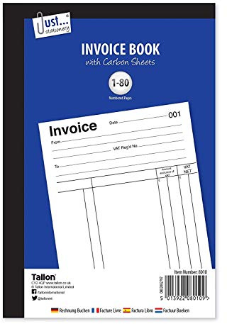 JMS® 1-80 Pages Full Size Duplicate Invoice Book Memo Pad (Set of 2)