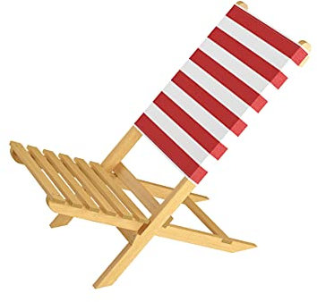 Erst-Holz Klappstuhl Strandstuhl Anglerstuhl Gartenstuhl Stuhl zum Zusammenstecken rot-weißem Bezug V-10-353Einzelstück