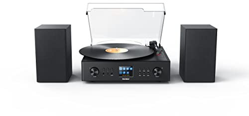 Karcher MC 8000DI Plattenspieler / Kompaktanlage mit Internetradio / DAB+ Radio - MP3-Wiedergabe über AUX-In / Bluetooth - Wecker & Fernbedienung