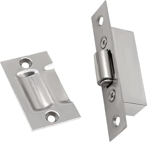 Serratura per porta a rullo, serratura per porta dell'armadio in lega di zinco, serratura per porta del cassetto, adatta per cassettiera con ante scorrevoli (colore acciaio inossidabile spazzolato)