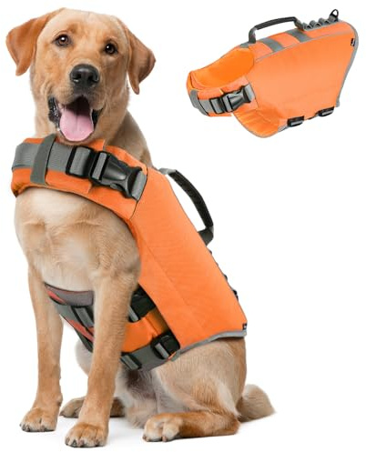 Pawaboo Dog Life Jacket, Reflective Dog Safety Vest Adjustable