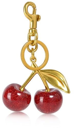 jatimdotin Schlüsselanhänger, Kirsche Handtaschen Anhänger, Taschenanhänger, Schlüsselanhänger, Cherry Charm für Geschenk für Frauen, Valentinstagsgeschenk, Personalisierte Geschenke