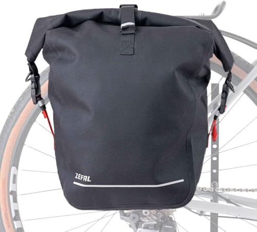 ZEFAL Z Traveler S30 – Waterproof Bicycle Carrier Bag – Pannier Bag – Large Volume – Bike Accessories, 30 litres, Black