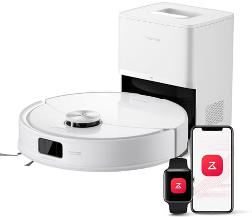 roborock Q10 S5+ Robot Vacuum, Self-Emptying, 10000Pa Suction, Up to 7 Weeks of Hands Free Cleaning, Dual Anti-Tangle Design, VibraRise 2.0&Auto Lifting Mopping System, Obstacle Avoidance (White)