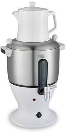 JYHUHGRG Bollitore Elettrico per tè Turco, bollitore Doppio in Acciaio Inox da 1500 W e infusore, Samovar Elettrico da 6 l, con Funzione di Mantenimento in Caldo, per tè Russo e t,White