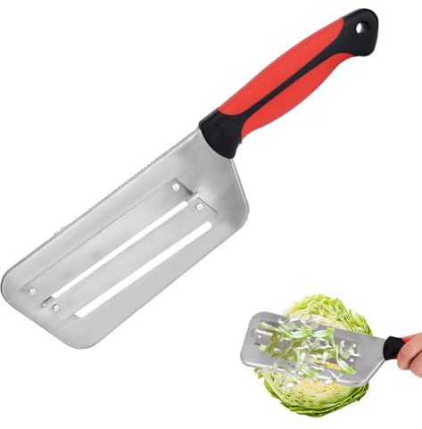 Taglierina a julienne a doppia lama, in acciaio inox, per insalata di cavolo e crauti, coltello professionale per tagliare verdure e lattuga, per cucina e ristoranti