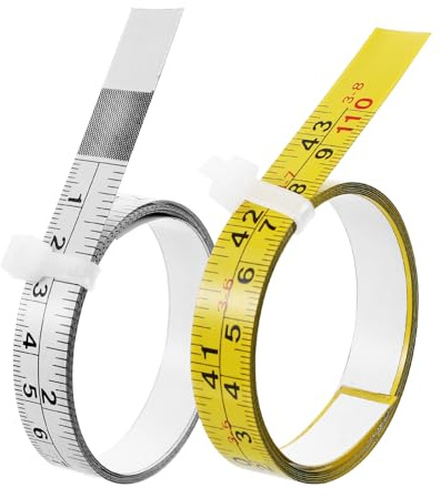 2 Pcs 1/2 Table Saw Tape Measure, Self Adhesive Tape Measuree Steel 42.32/107.5 cm Imperial And Metric Scales Right Left Stick On Workbench Ruler for Woodworking Saw Drafting Table(White Yellow)