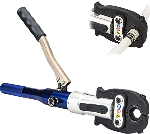 Herramienta de prensado de tubos de 7 toneladas, prensa hidráulica para accesorios de tubos de aluminio, plástico/Pex/Pb con matriz de φ16-32 mm, cabezal de prensado reemplazable (tamaño: molde en U)