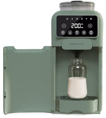 CREATE/BABY THERA MATIC/Preparador de biberones automático con dosificador de fórmula verde sage/Temperatura y dosificación ajustables, diferentes alturas de biberón, autolimpieza, 1350W