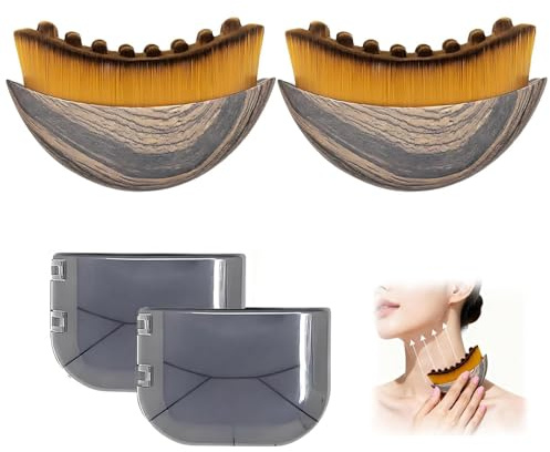Lymphatic Drainage Brush for Face & Body – Facial Contouring Brush, Gua Sha Massage Tool, Dry Brushing for Lymphatic System, Puffiness Reduction & Skin Sculpting, Ergonomic Design, 2 PCS Set