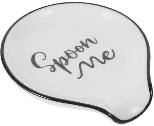 FOMIYES Portacucharas de Cerámica Pequeño para Cocina, Soporte Elegante para Cucharón, Espátula y Pinza, Bandeja para Servir en Comedor